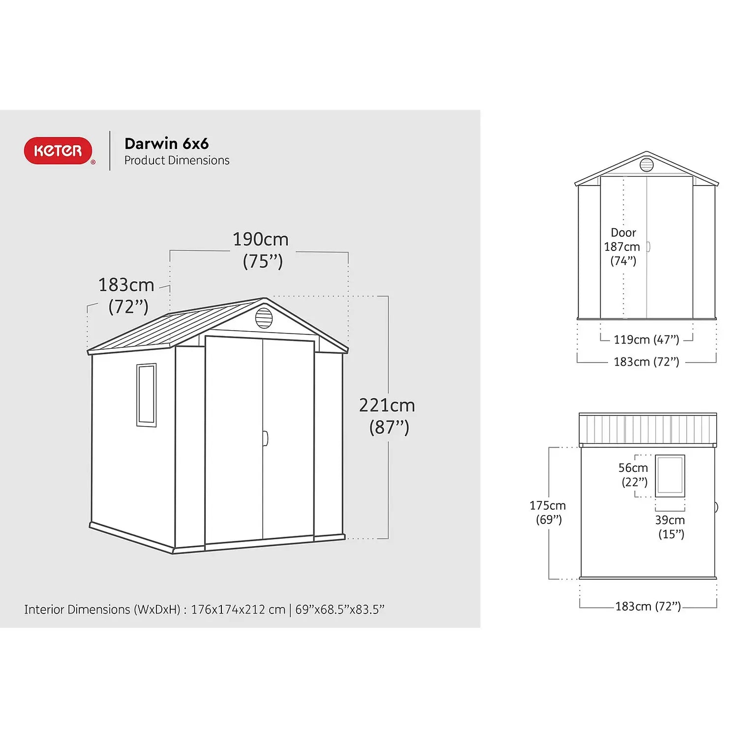 Keter Darwin Shed 6 x 6ft - Brown