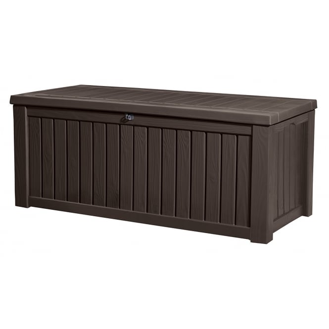 Keter Rockwood Plastic Garden Storage Box - Brown