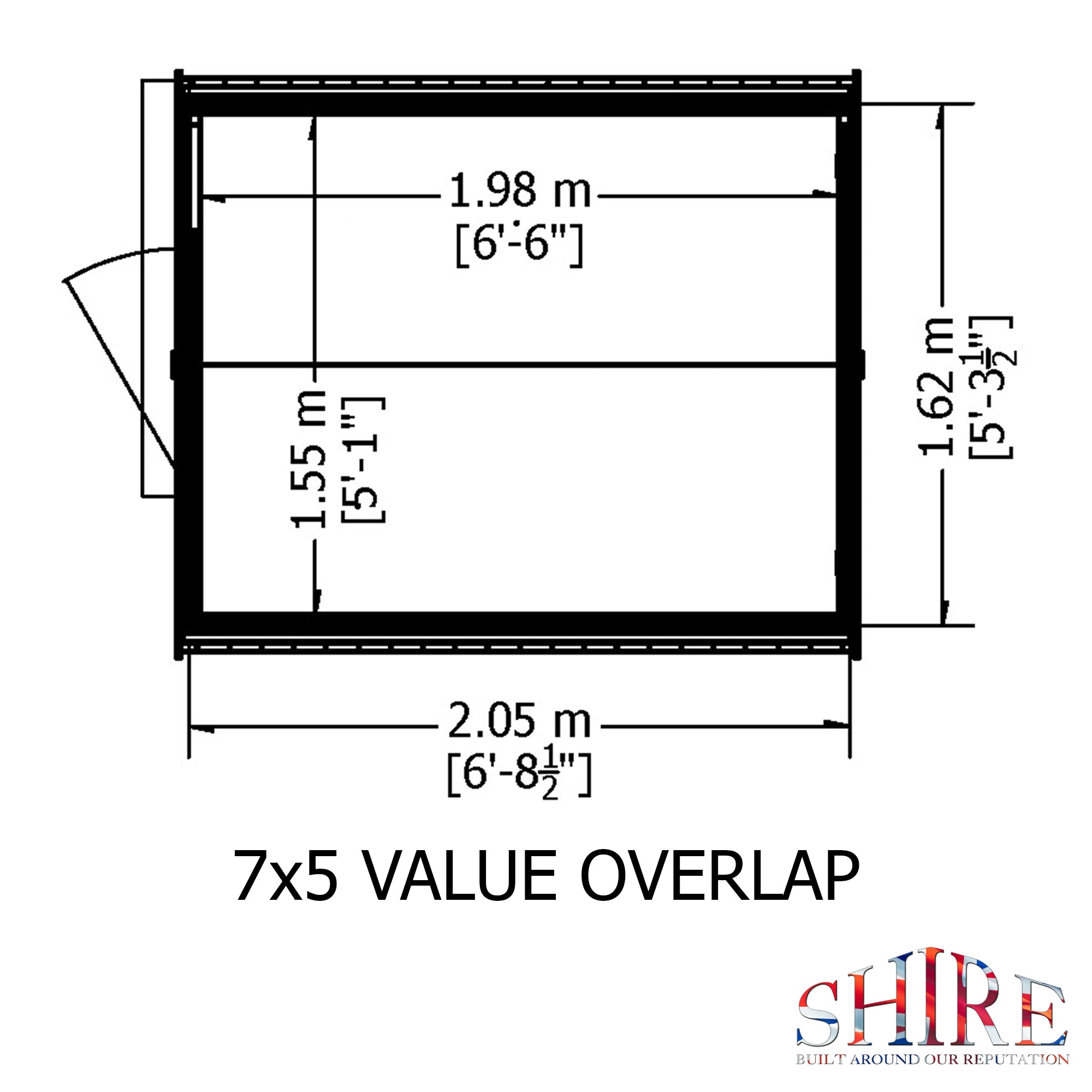 Shire Overlap 7x5 Economy Storage Shed