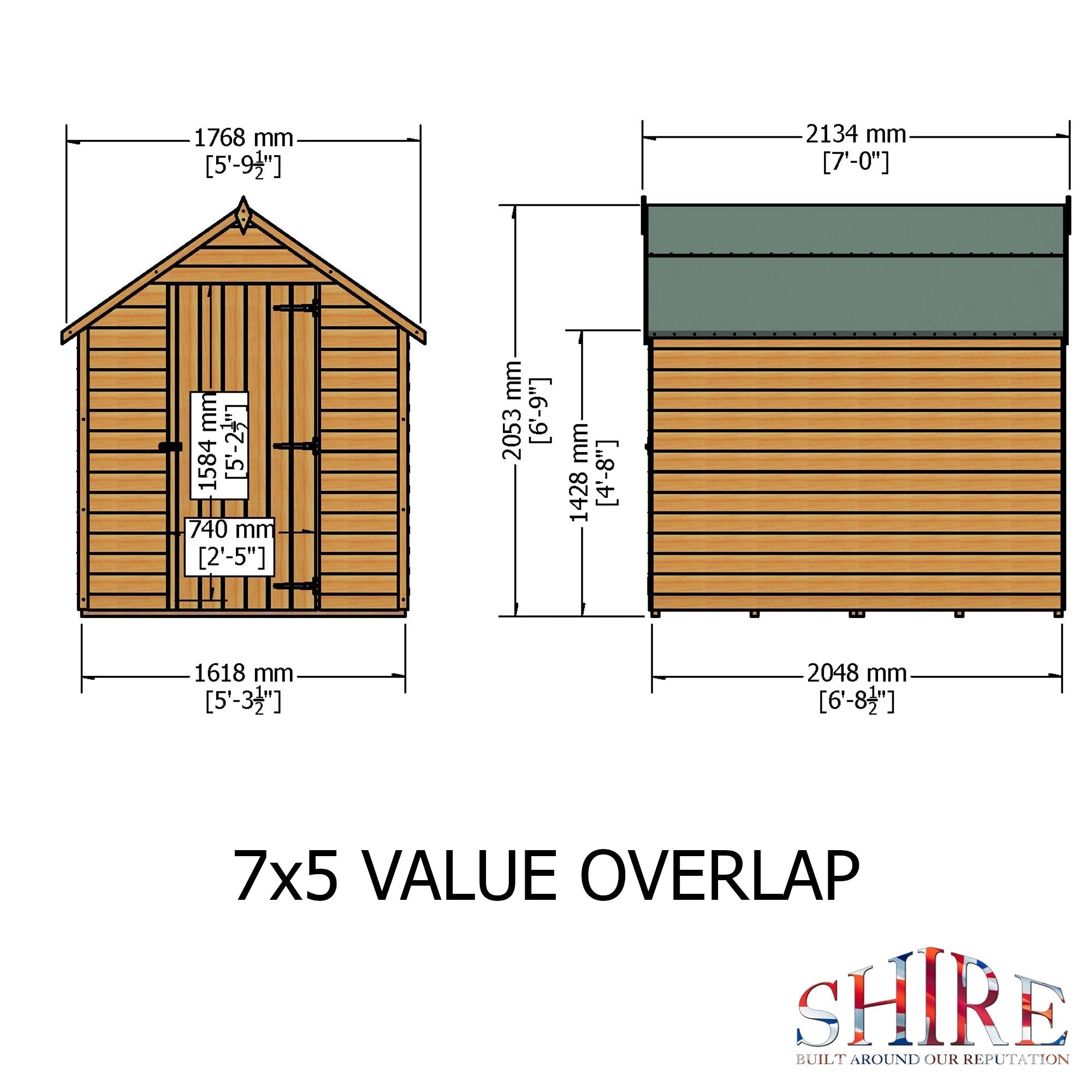 Shire Overlap 7x5 Economy Storage Shed