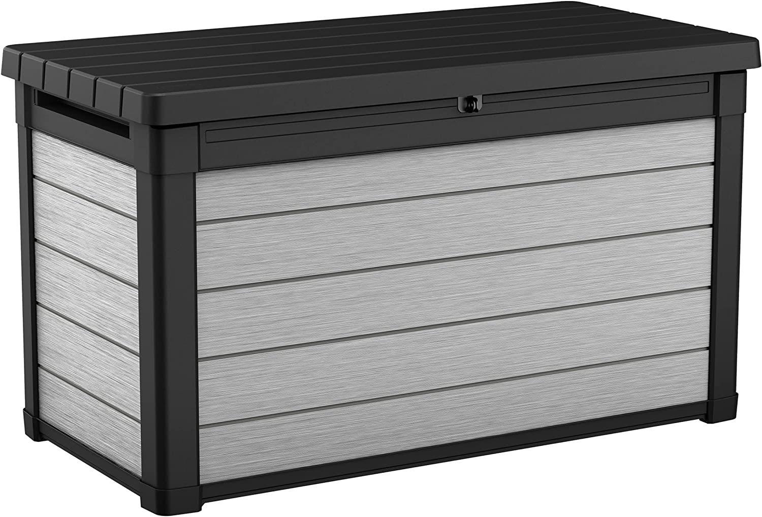 Denali 100 Gallon Resin Large Deck Box - Grey / Black