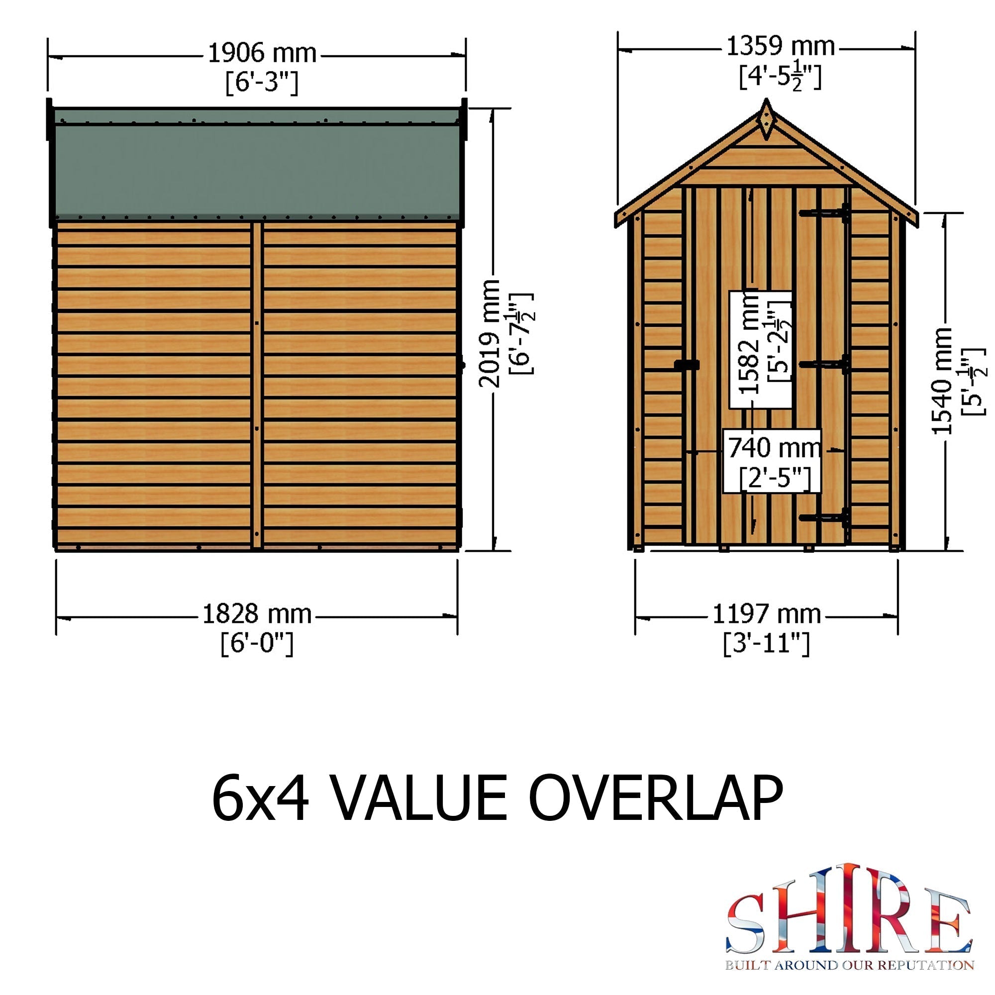 Shire Overlap 6x4 Economy Storage Shed