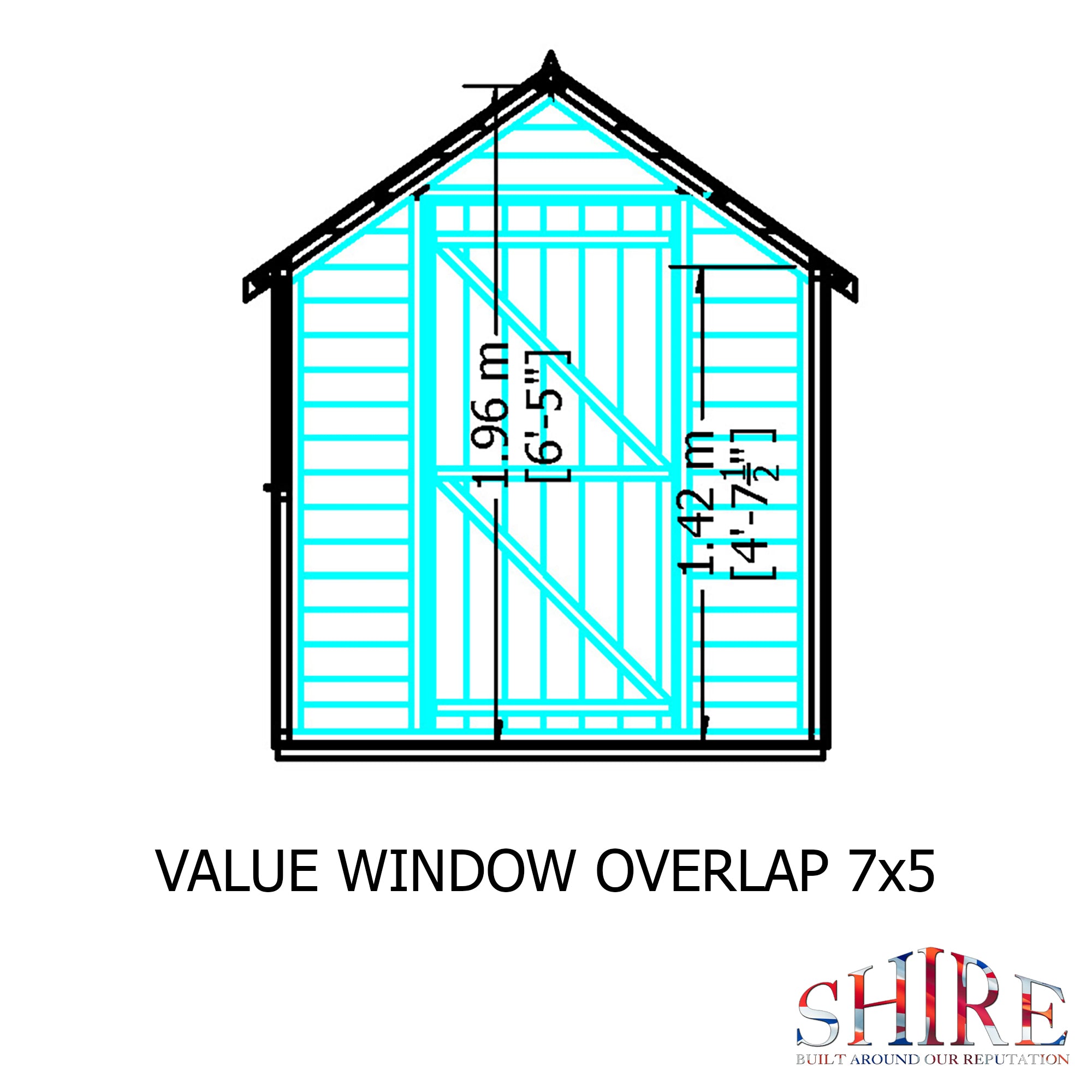 Shire Overlap 7x5 Economy with Window Storage Shed