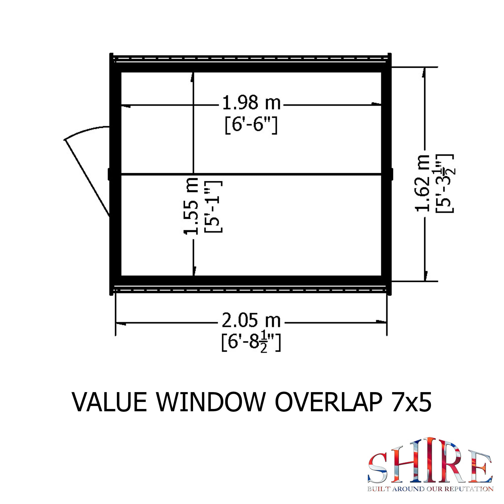 Shire Overlap 7x5 Economy with Window Storage Shed