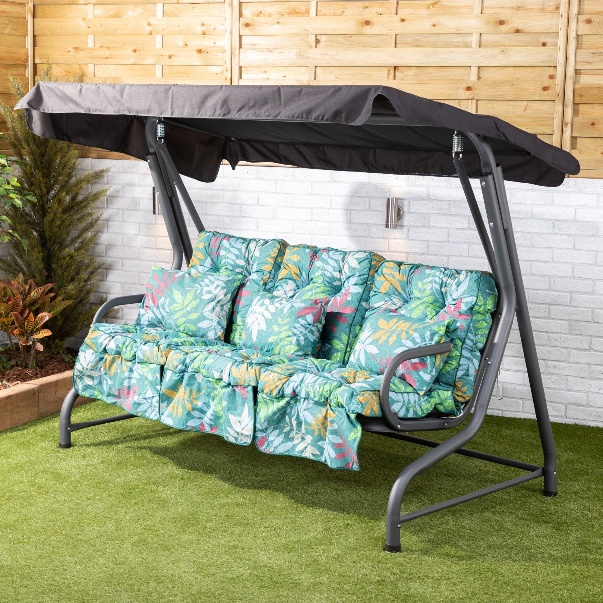 Alfresia Roma 3 Seater Garden Swing Seat | Classic Cushions