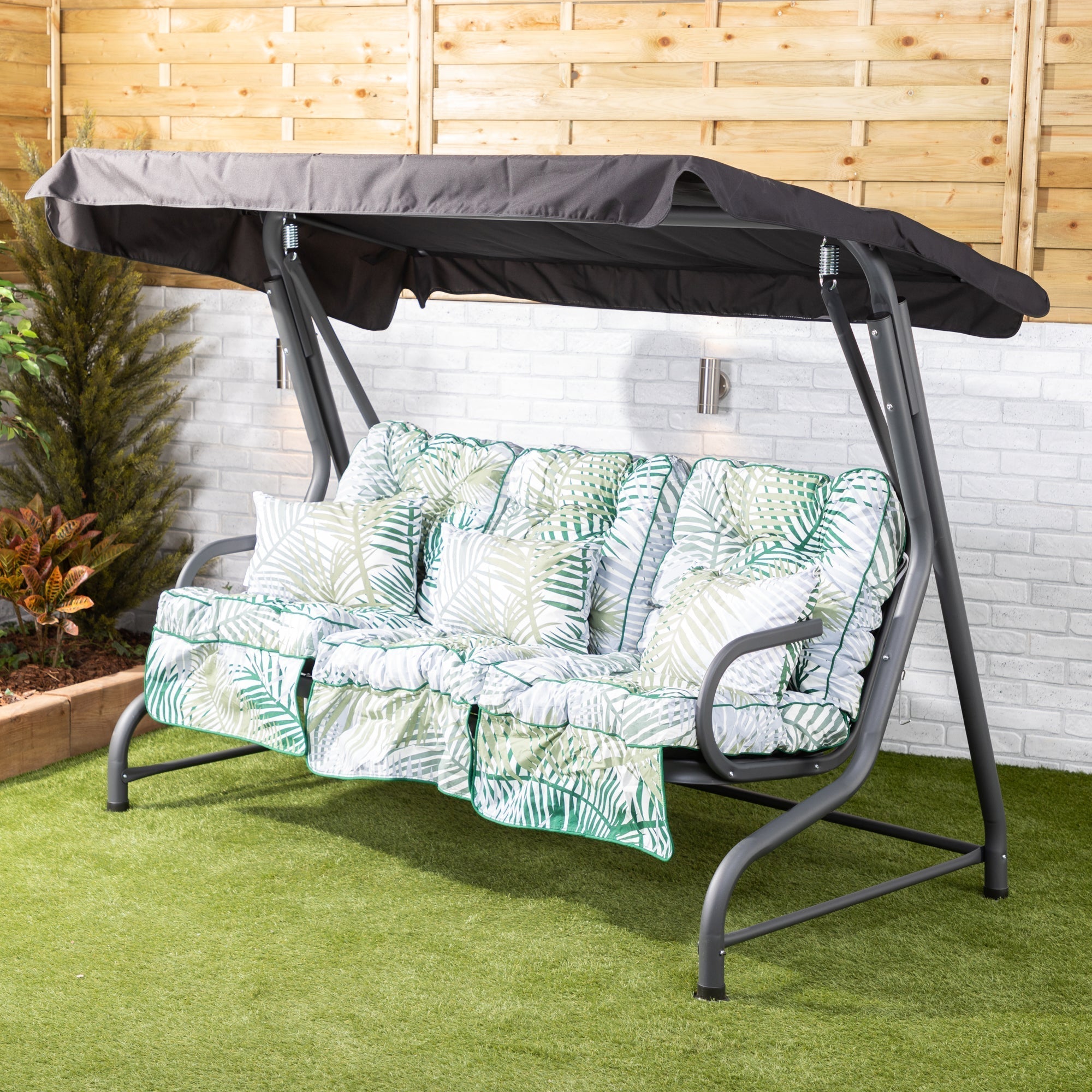 Alfresia Roma 3 Seater Garden Swing Seat | Classic Cushions