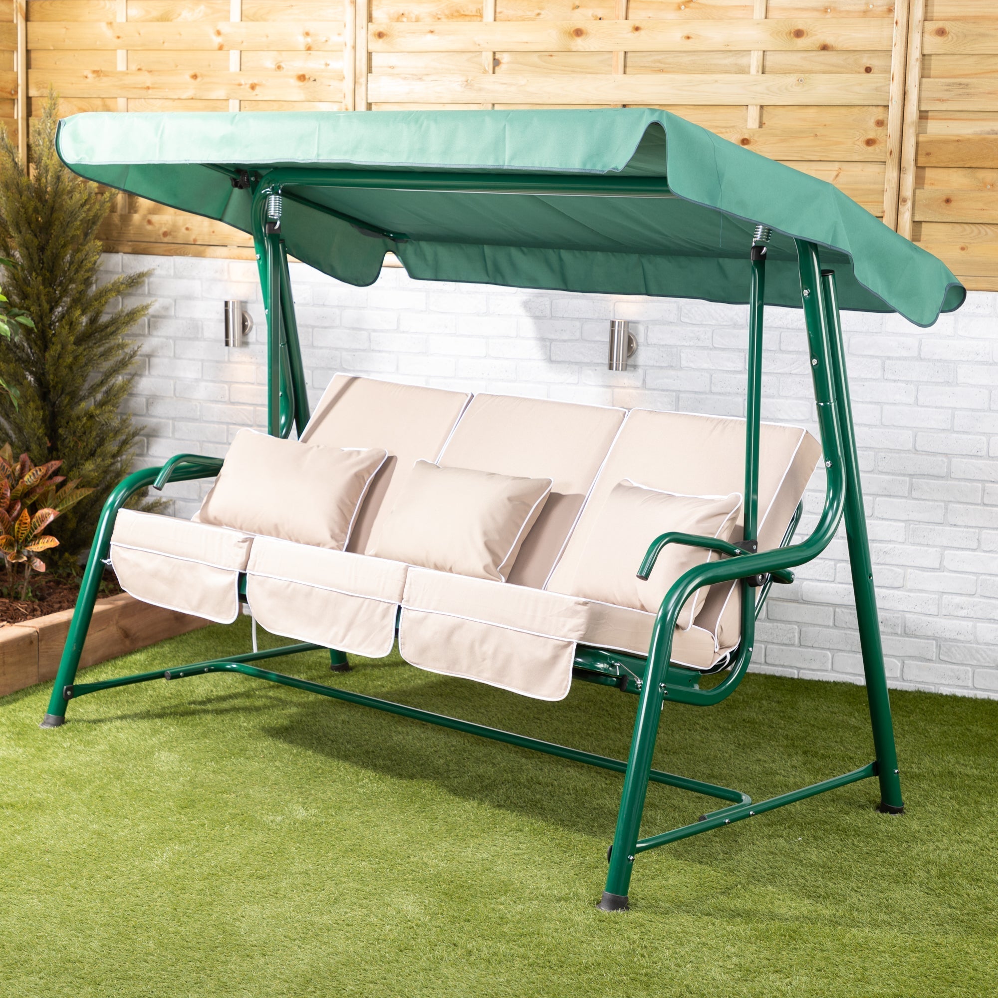 Alfresia Turin 3 Seater Reclining Garden Swing Seat | Luxury Cushions