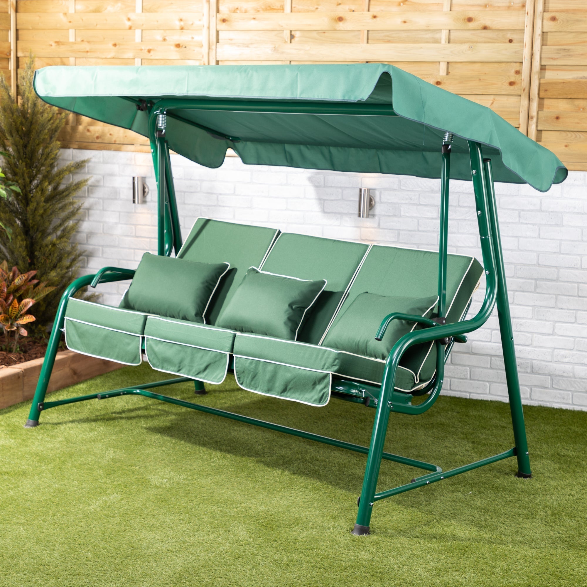 Alfresia Turin 3 Seater Reclining Garden Swing Seat | Luxury Cushions
