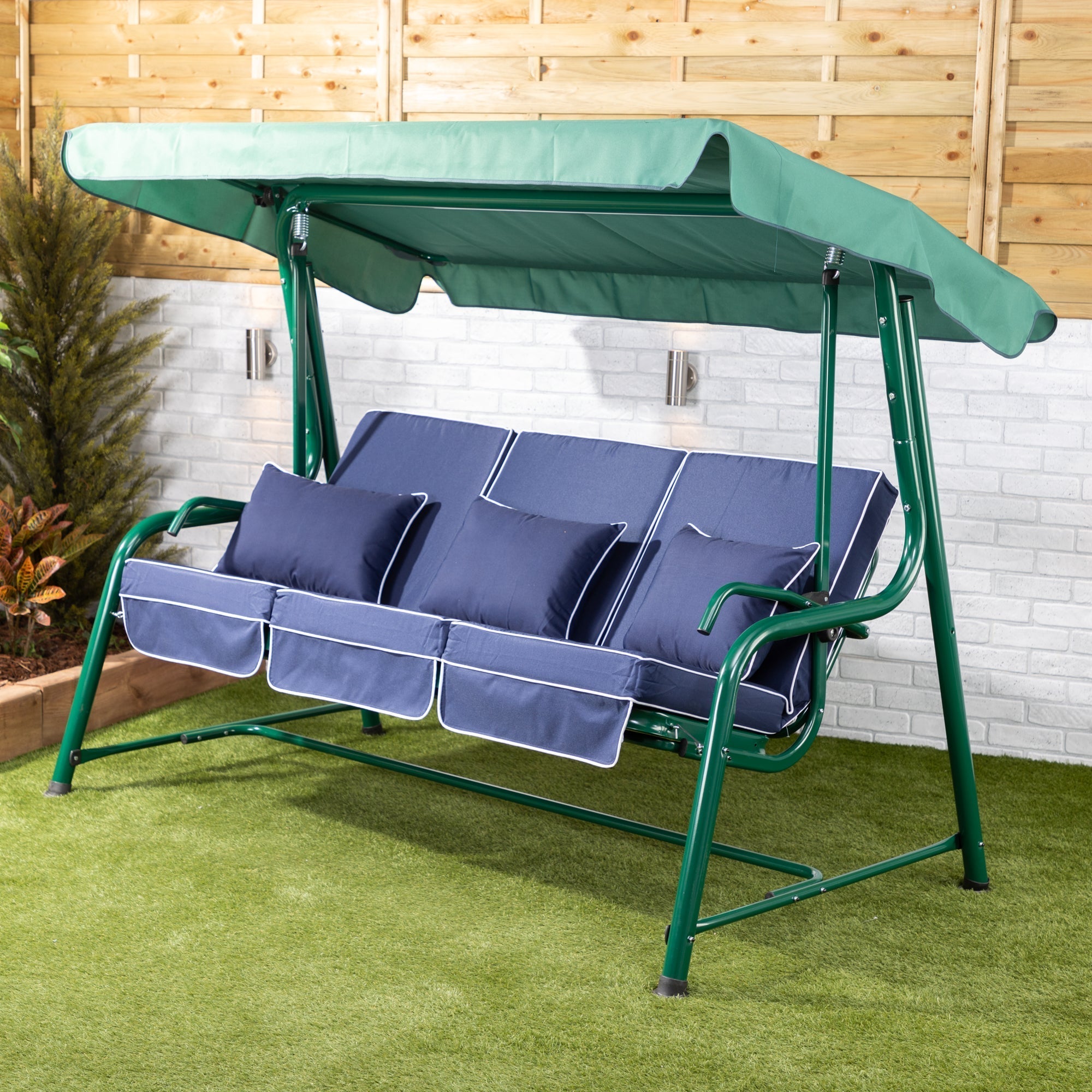 Alfresia Turin 3 Seater Reclining Garden Swing Seat | Luxury Cushions