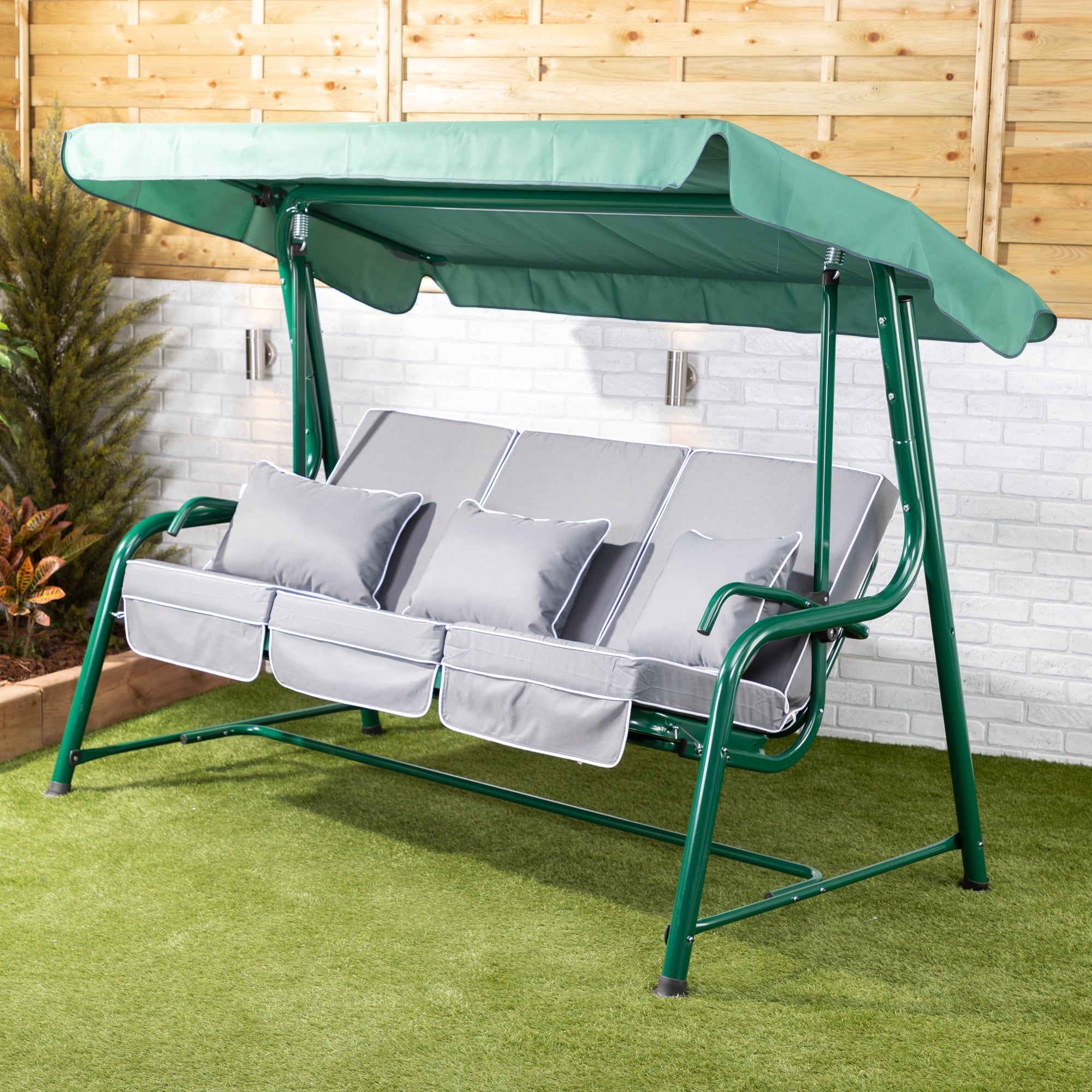 Alfresia Turin 3 Seater Reclining Garden Swing Seat | Luxury Cushions