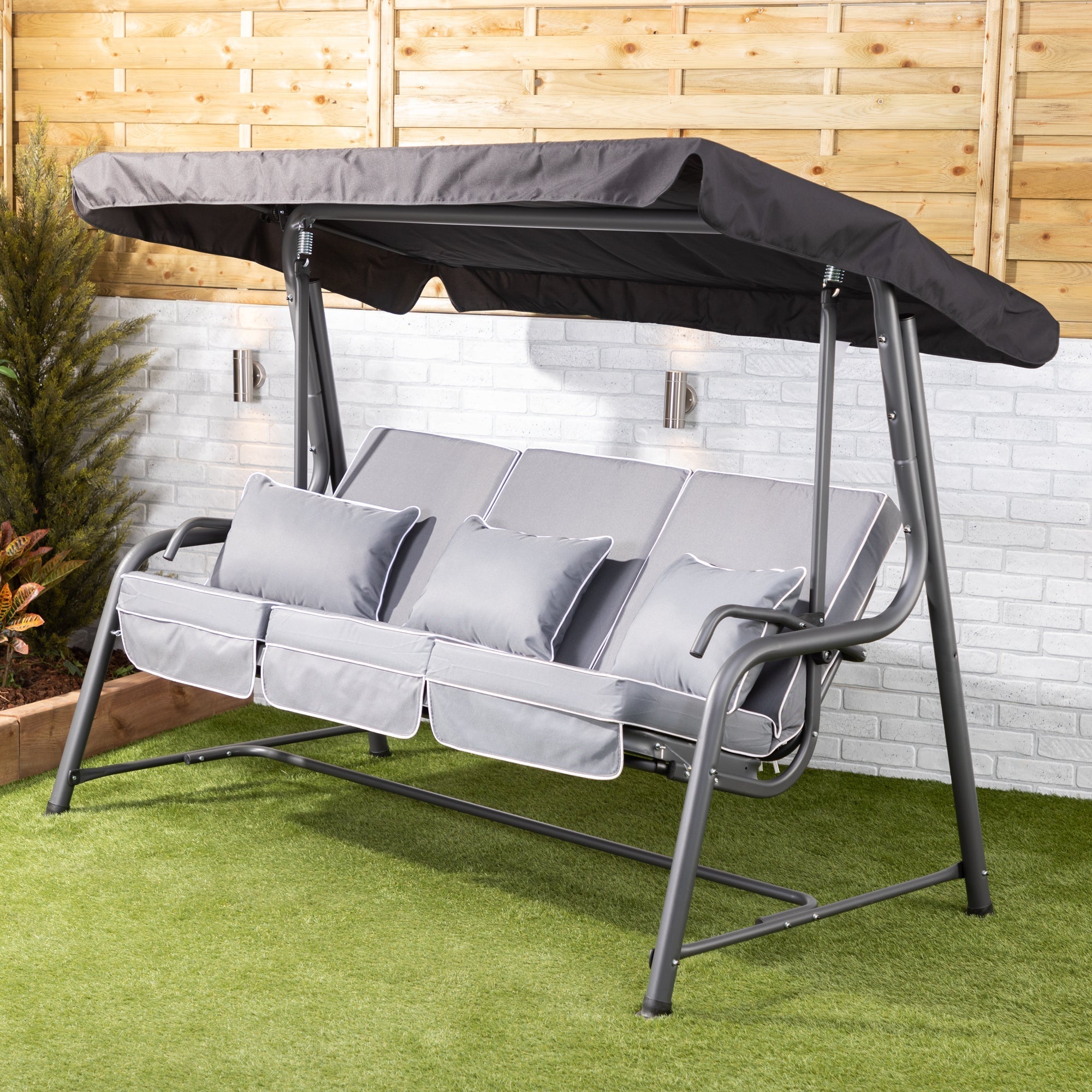 Alfresia Turin 3 Seater Reclining Garden Swing Seat | Luxury Cushions