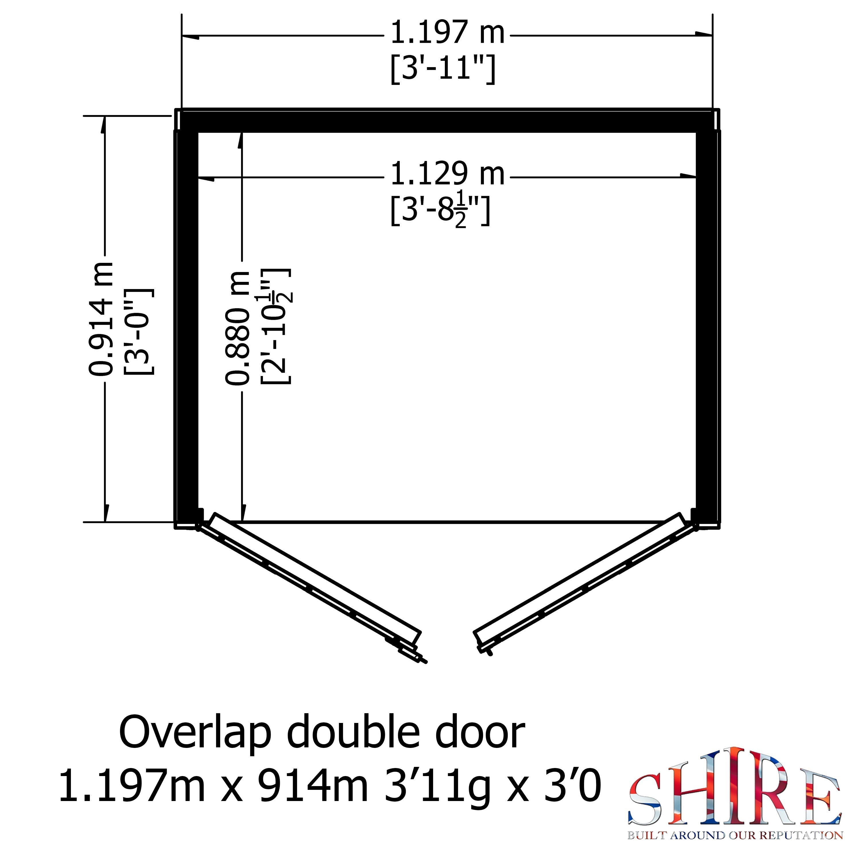 Shire Overlap Double Door 4x3 Storage Shed