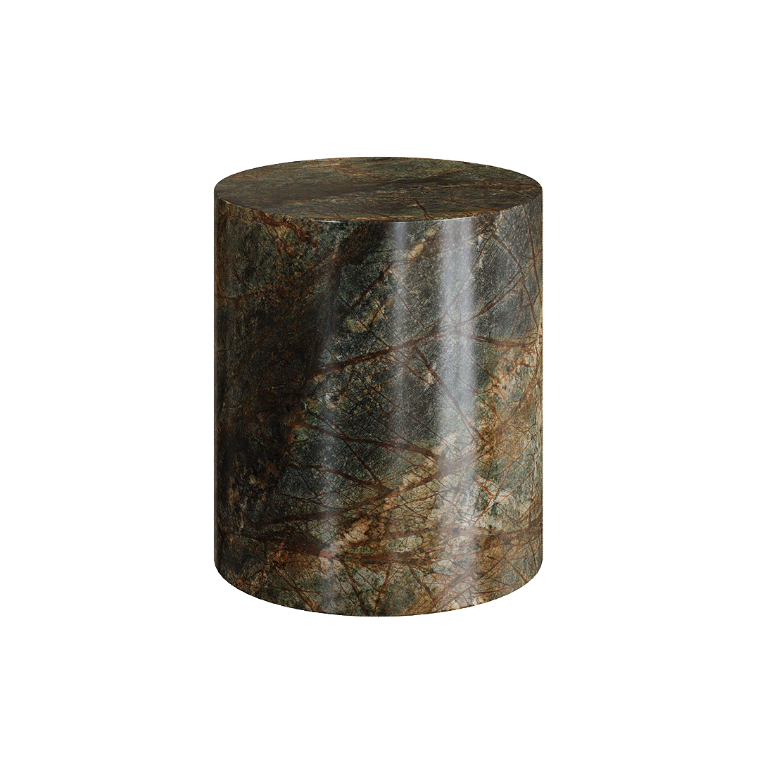 Porto Marble Side Table, Forest Green